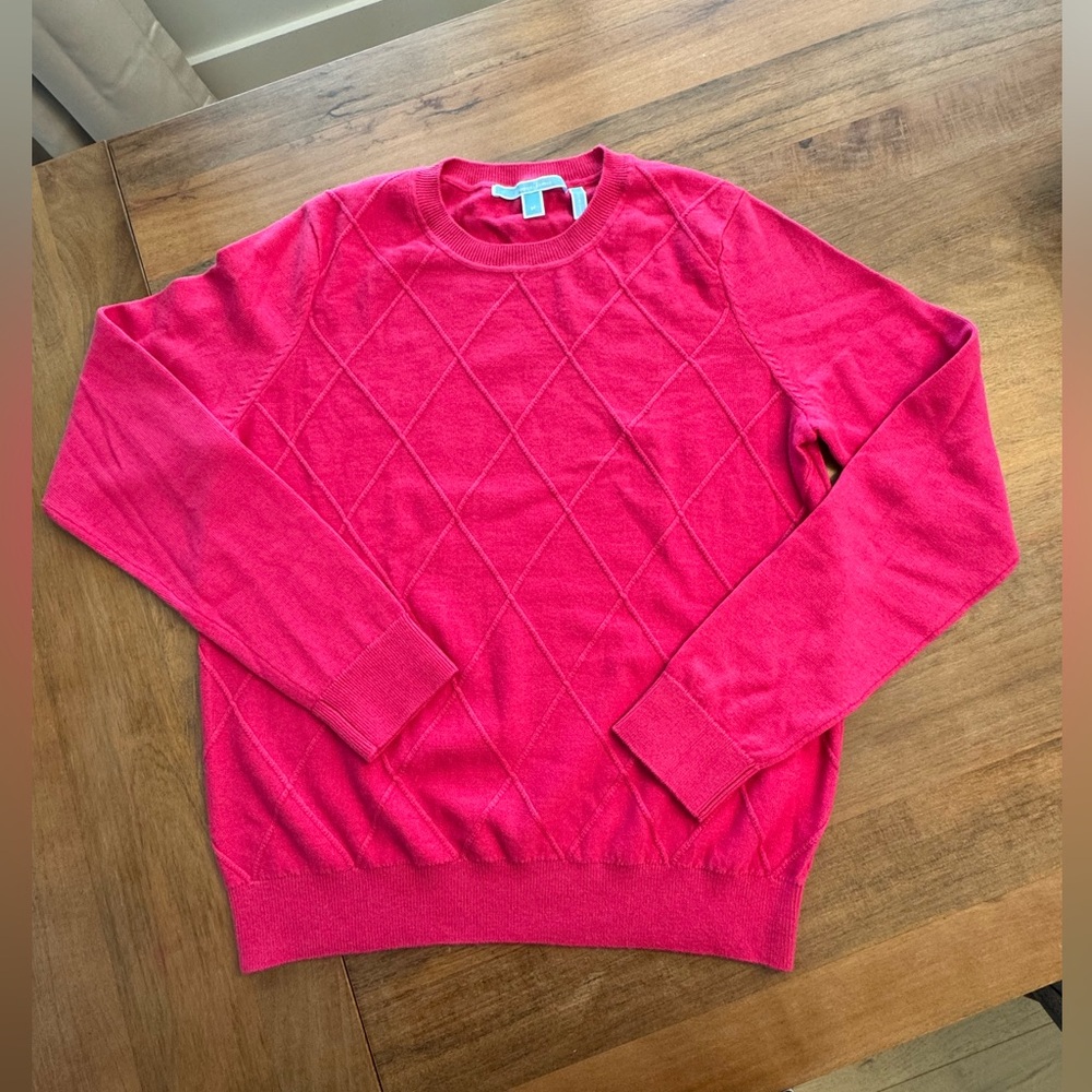 Draper James Women's Pink Merino Wool Crewneck Sweater